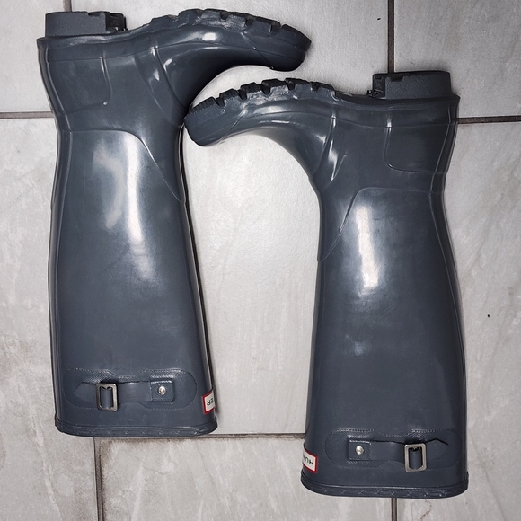 Hunter Tall Rain-boots in Gray Gloss Size US 5F, 6M EU 37 - Picture 8 of 8